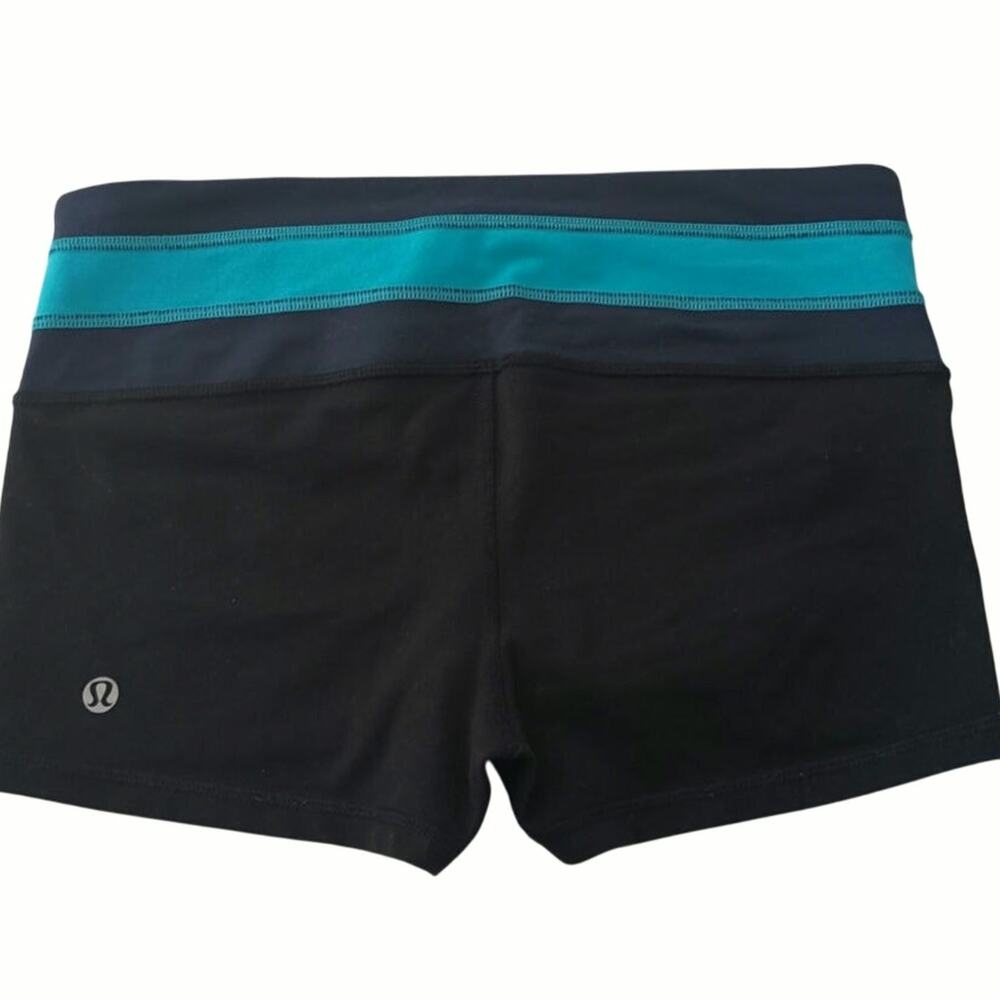 Lululemon black- teal ,boogie shorts Women's size Small, Athletic,